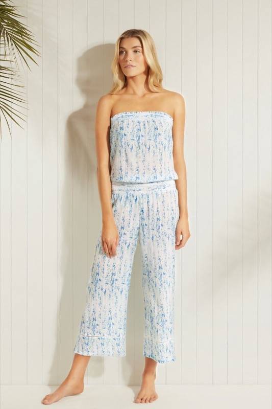 RESORTWEAR Milos Smocked Jumpsuit Kostenlose Rückgabe