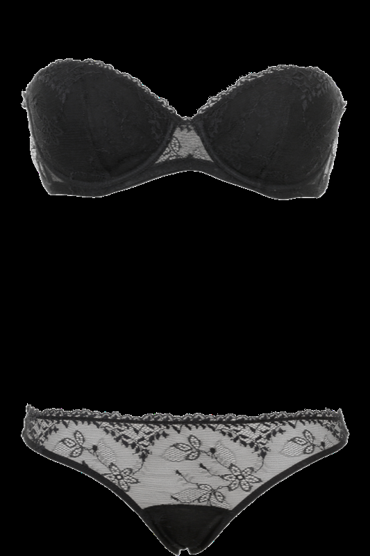 LINGERIE Ankara gefütterter Bandeau BH aus Spitze in Schwarz Rabatte dieses Monats