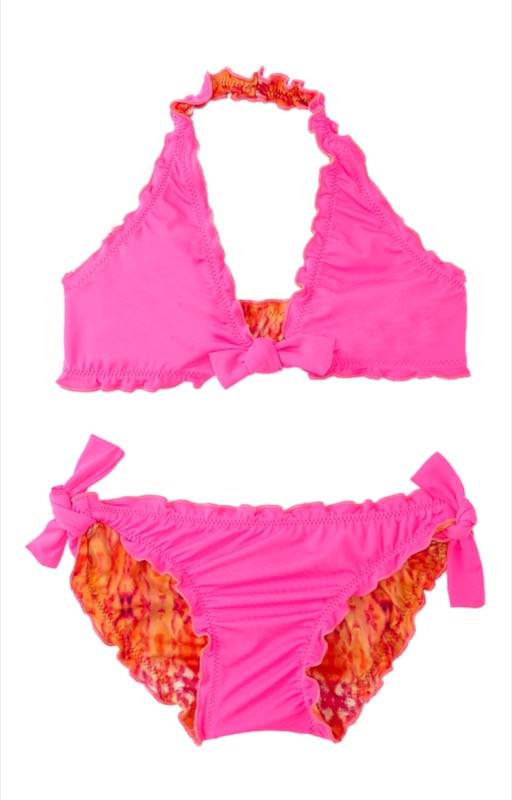 KINDER Girls Clara Neckholder Bikini Coral Print Bis zu 65% Rabatt