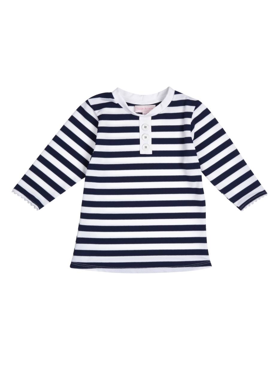 KINDER Girls Lilly& Poppy Swim Shirt Blue/White Fabrikladen