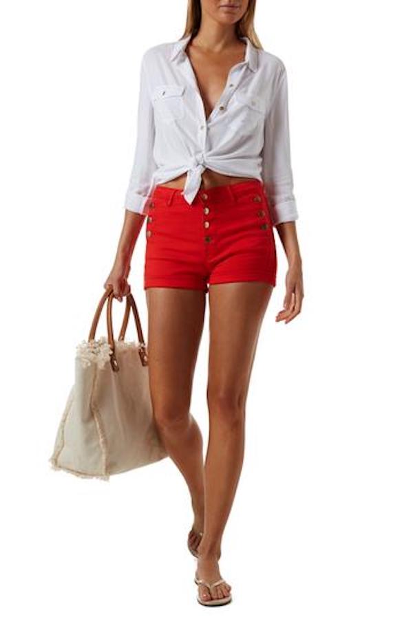 SALE Yanni Short Rot Sonderangebot