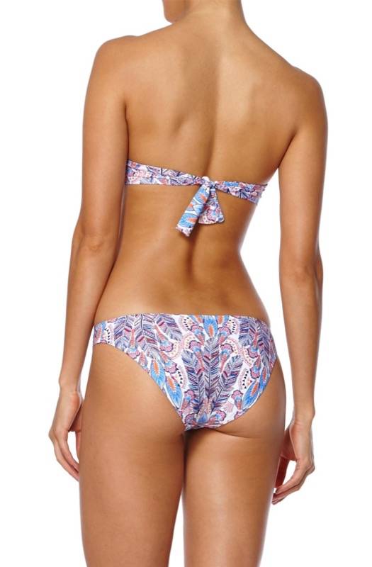 SALE Martinique Padded Bandeau Bikini mit Feder-Print Black Friday