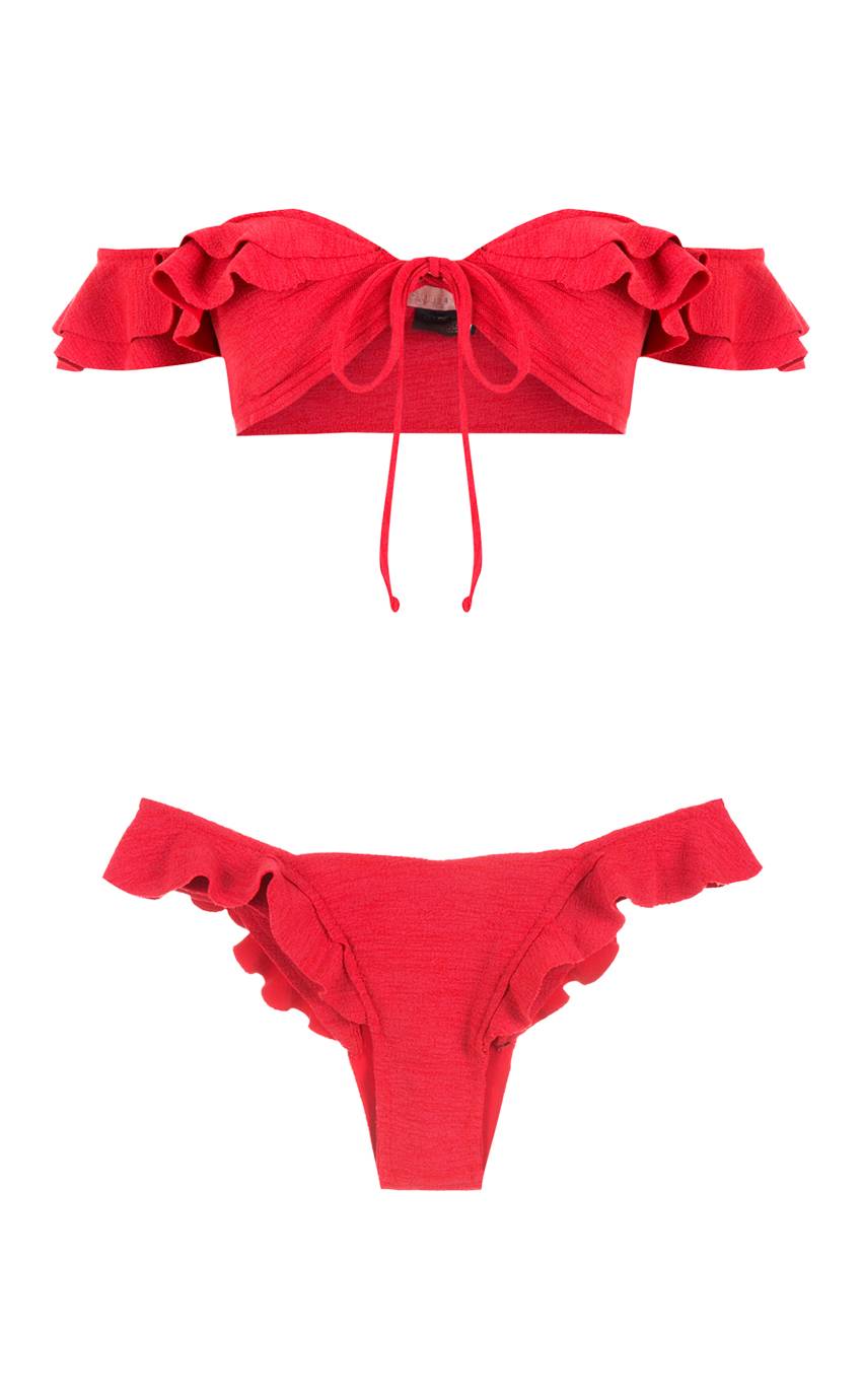 SALE Hopi Padded Bandeau Bikini Rot Nur für heute