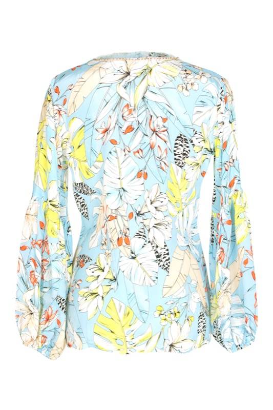 SALE Florale Bluse hellblau 2025