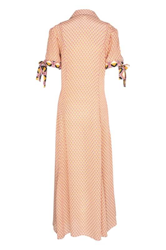 SALE Maxikleid im Geometrischen Print Rosa Auslauf