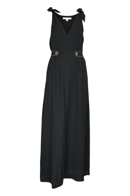 SALE Piped Luxe Maxikleid schwarz Vatertagsangebot