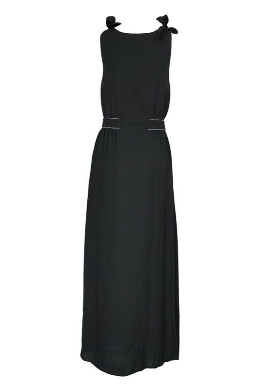 SALE Piped Luxe Maxikleid schwarz Vatertagsangebot