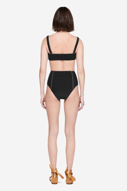 SALE Piped Luxe Strap Bikini schwarz Valentinstagsangebot