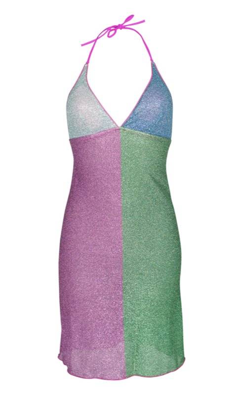 SALE Lurex Padded Minikleid Lila Lagerräumung