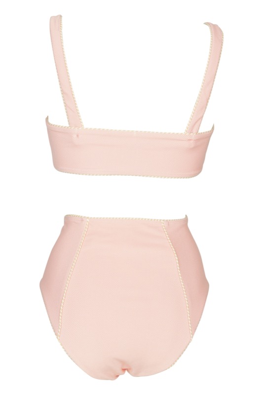 SALE Piped Luxe Strap Bikini Rosa Heißer Verkauf