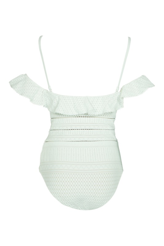 SALE Schulterfreier Push Up Badeanzug aus Spitze Top Angebot