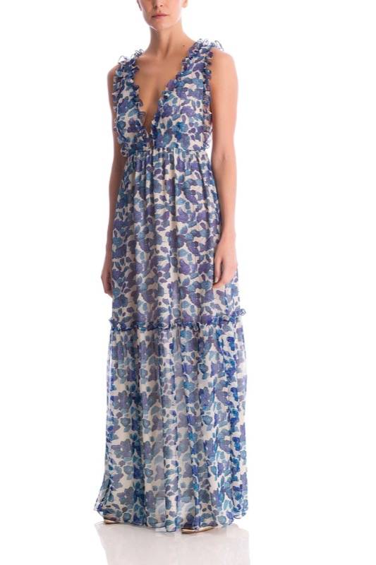 SALE Florales Maxikleid aus Seide Kauf eins, bekomm eins gratis