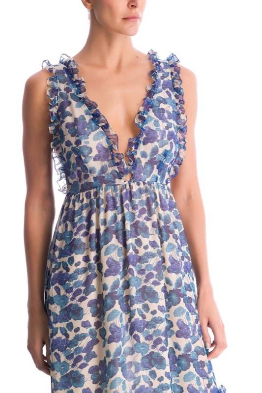 SALE Florales Maxikleid aus Seide Kauf eins, bekomm eins gratis