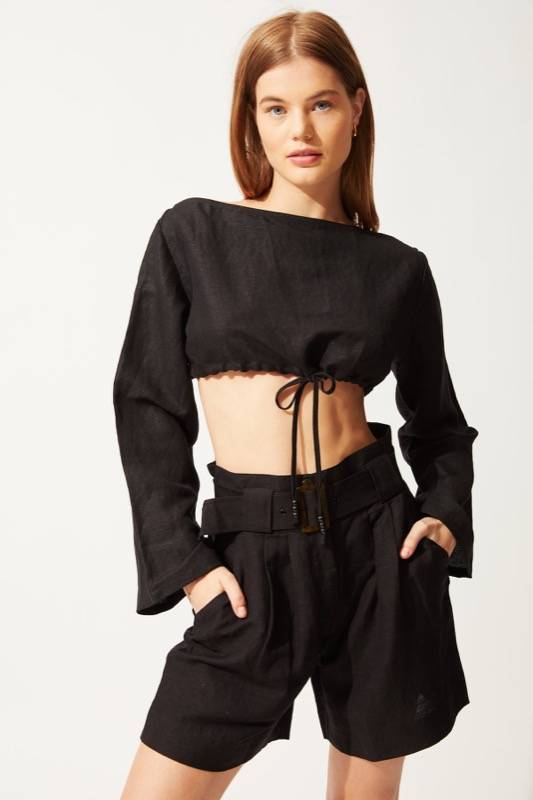 SALE Leinen Crop Top Bis zu 55% Rabatt