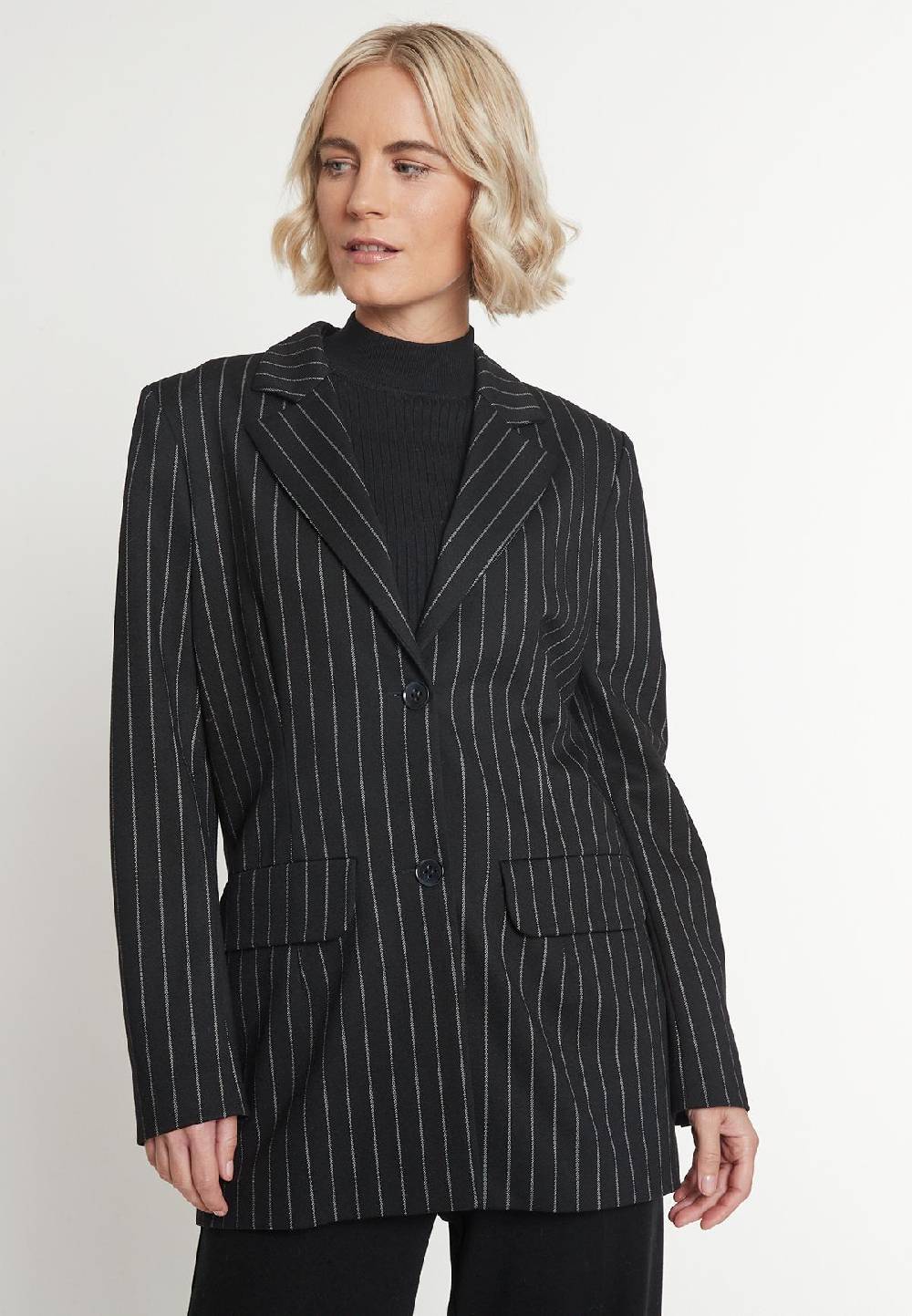 Ana Alcazar Nadelstreifen Blazer Mesa Meist gekauft