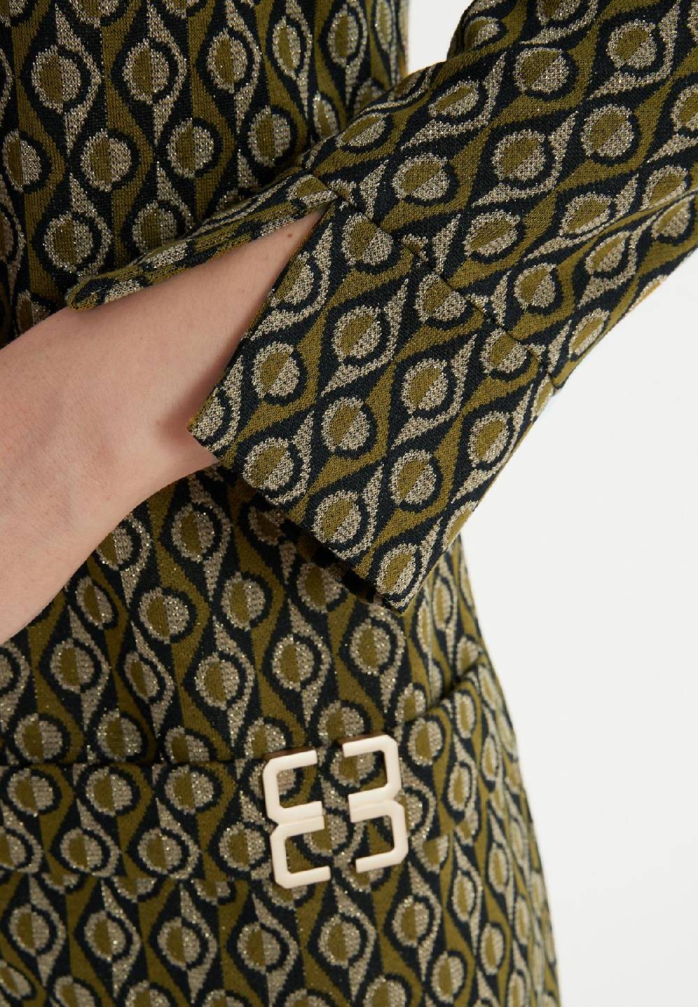 Ana Alcazar Grün-Goldenes Tunikakleid Penalisa Schlussverkauf