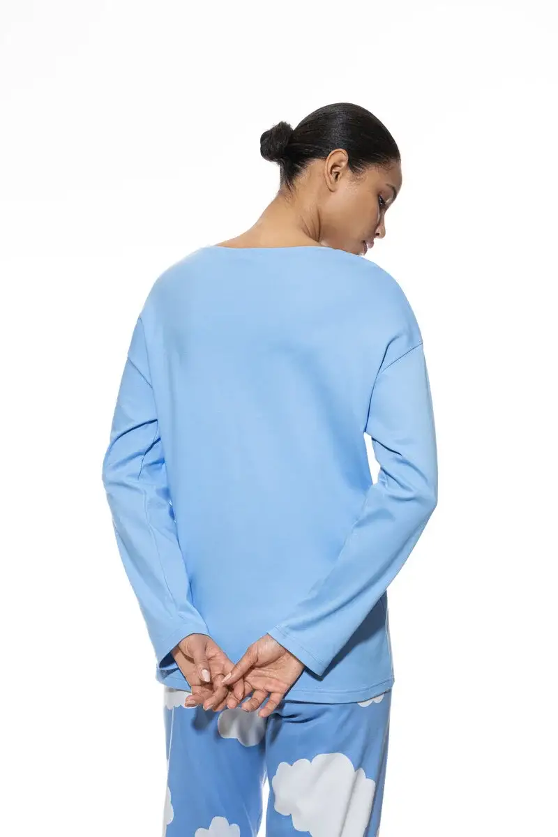 Merxx Pyjama Shirt langarm Serie Clouds Rabatt