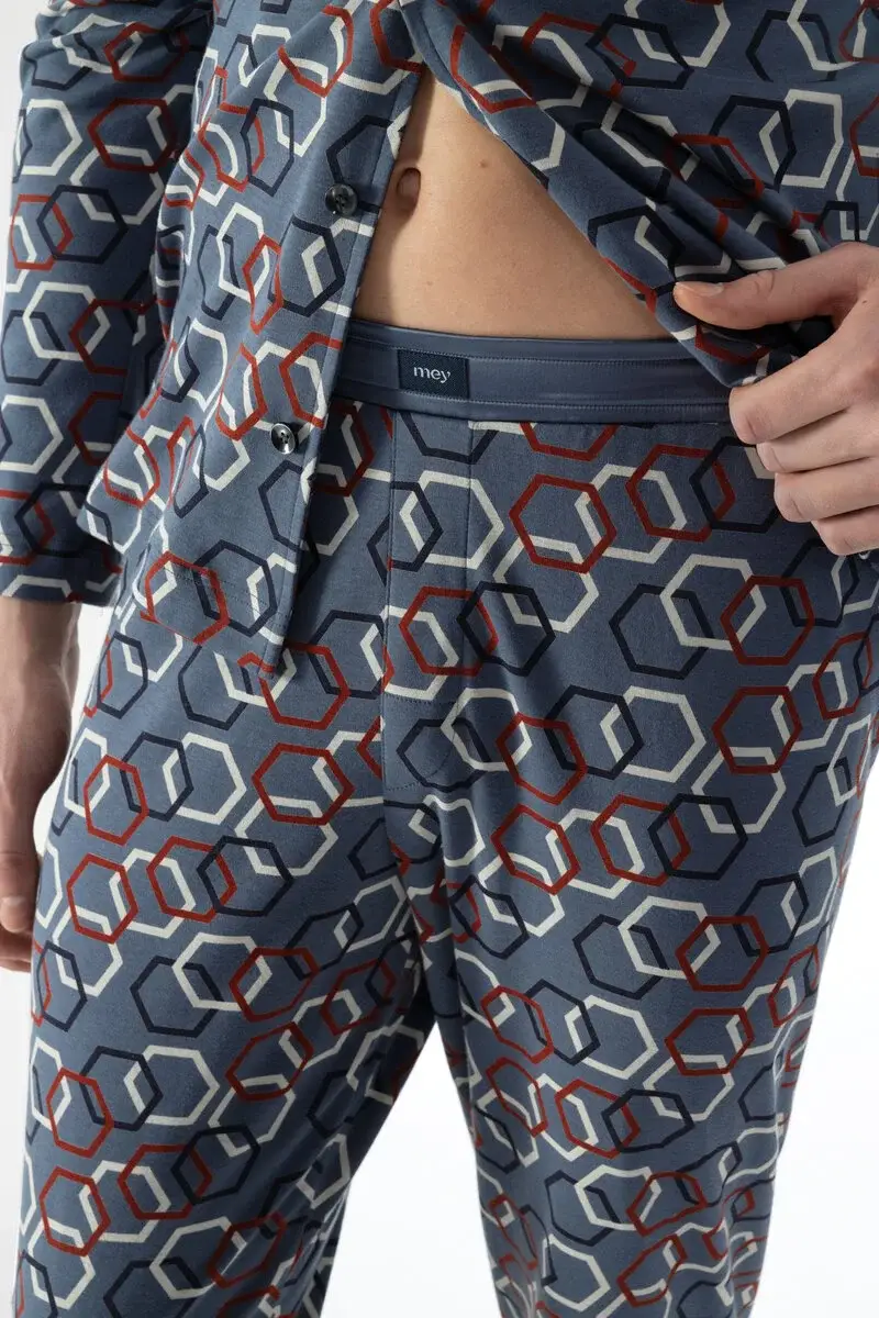 Merxx Langer Pyjama Serie Hexagon Mix im Angebot