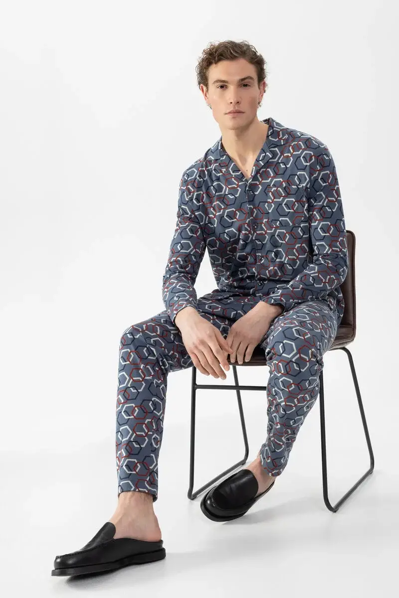 Merxx Langer Pyjama Serie Hexagon Mix im Angebot