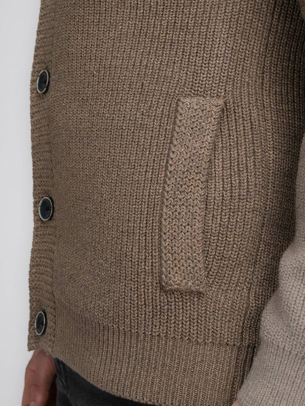 Petrol Industries M-3040-KWC282 Men Knitwear Collar Cardigan (7140 Oak) Valentinstagsangebot