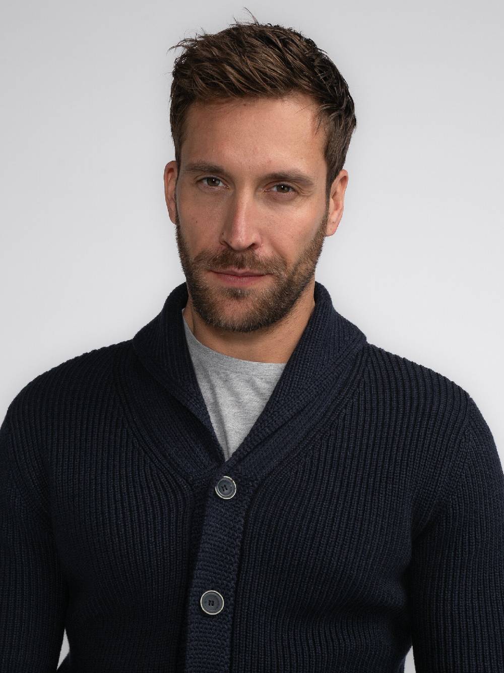 Petrol Industries M-3040-KWC282 Men Knitwear Collar Cardigan (5120 Sky Captain) Jubiläumsangebot
