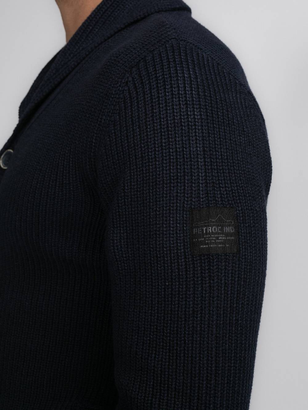 Petrol Industries M-3040-KWC282 Men Knitwear Collar Cardigan (5120 Sky Captain) Jubiläumsangebot