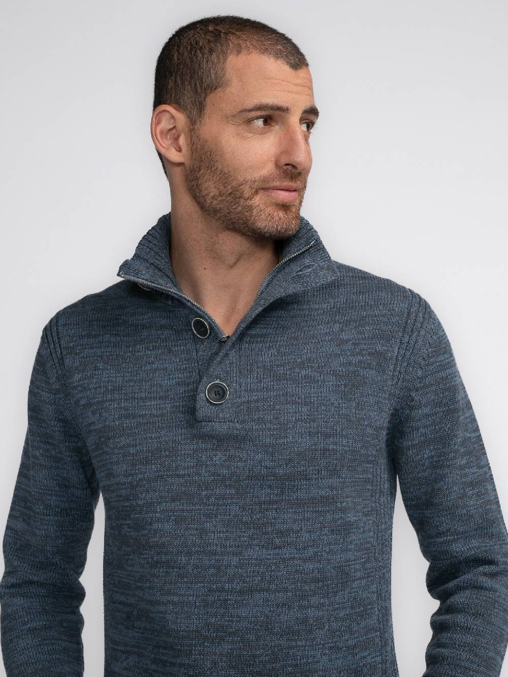 Petrol Industries M-3040-KWC206 Men Knitwear Collar (5183 Light Shadow) Heißer Verkauf