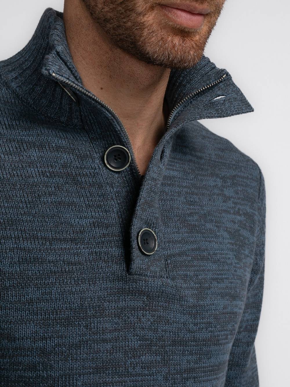 Petrol Industries M-3040-KWC206 Men Knitwear Collar (5183 Light Shadow) Heißer Verkauf