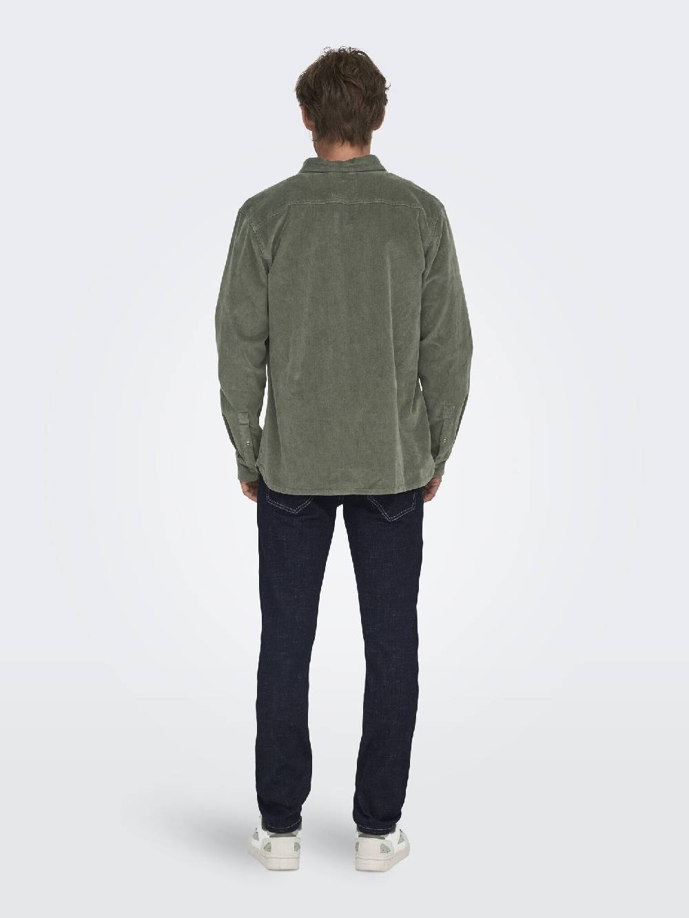 Only & Sons ONSMICHAEL 18W REG CORD STRETCH LS (Castor Gray) Räumungsverkauf