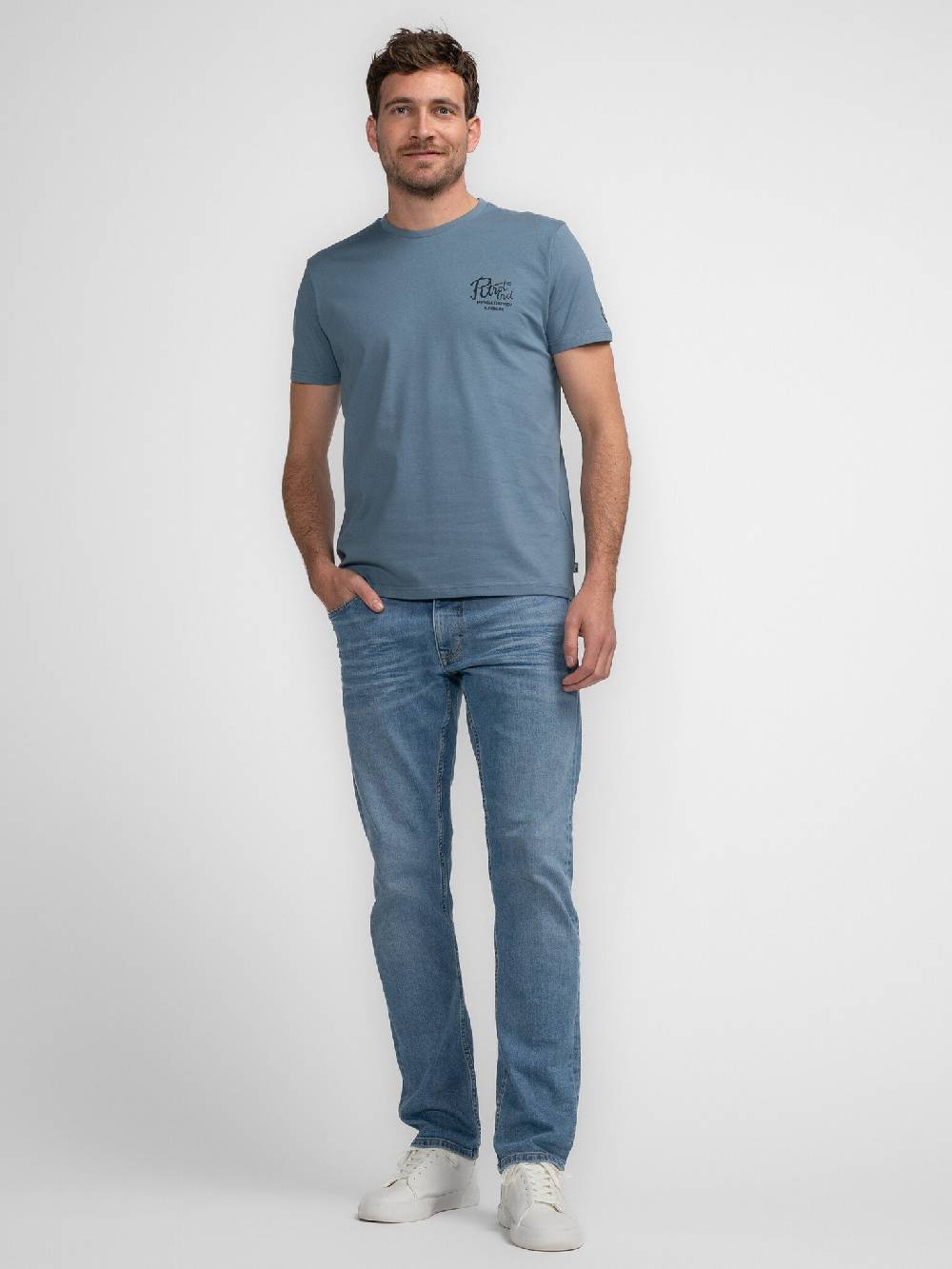 Petrol M-3040-TSR662 Men T-Shirt SS Classic Print (5183 Light Shadow) Kauf eins, bekomm eins gratis