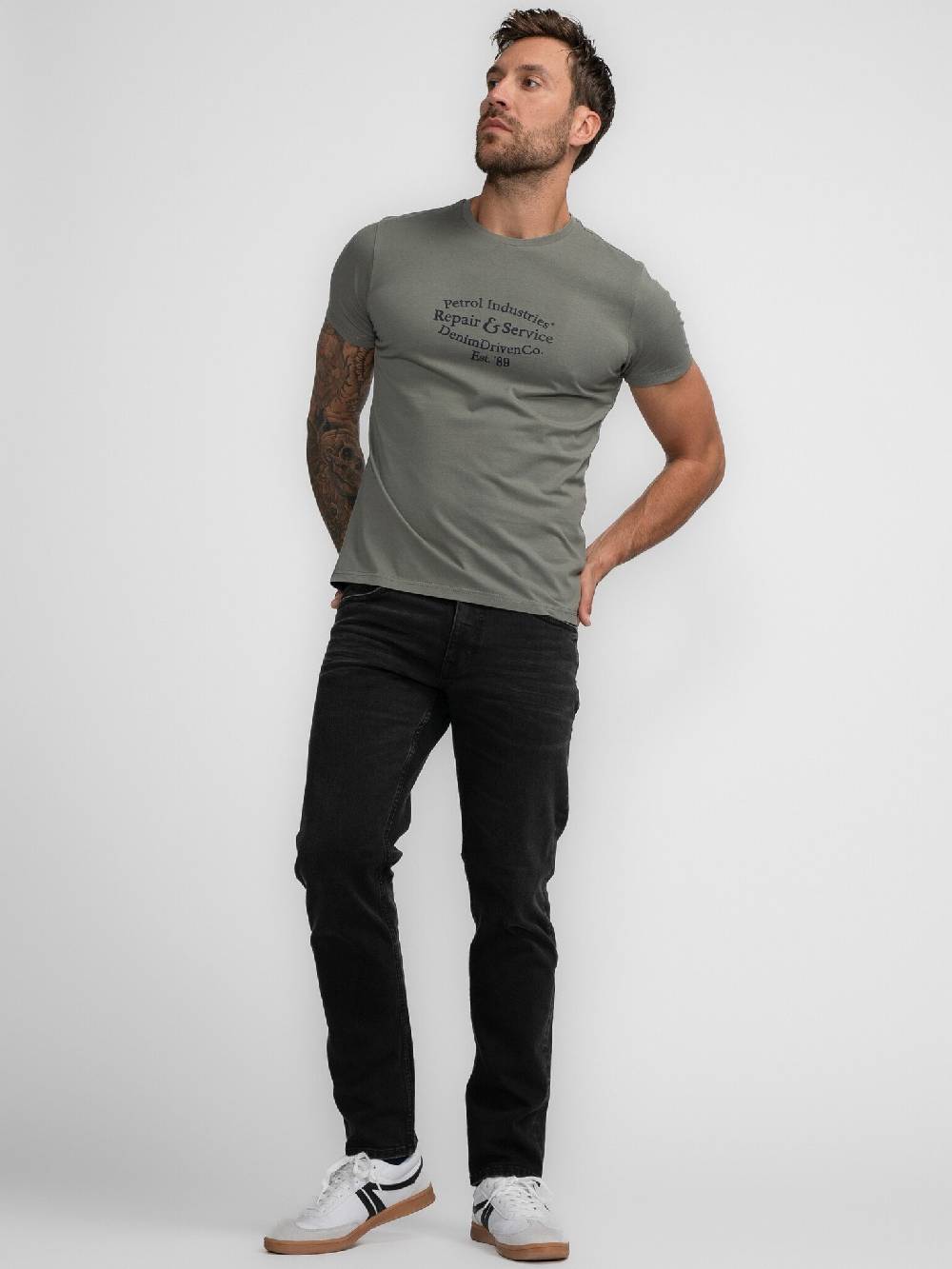 Petrol M-3040-TSR661Men T-Shirt SS Classic Print (6165 Dark Sage) Tägliche Deals