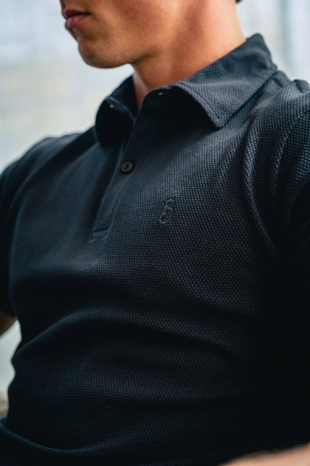 Boogaerts MAX WAFFLE POLO BLACK Super Sparpreis
