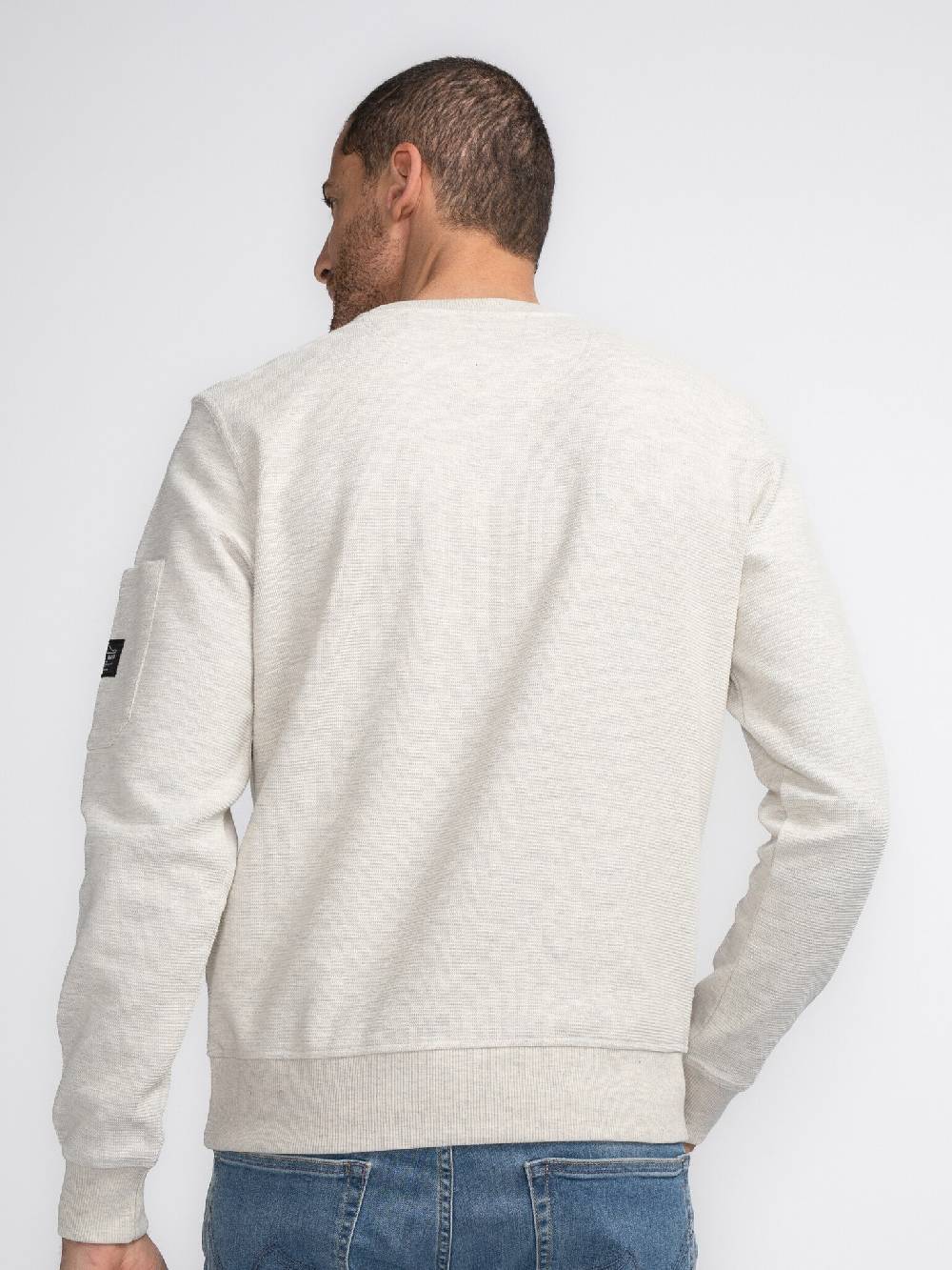 Petrol M-3040-SWR304 Men Sweater Round Neck (0009 Antique White Melee) Rabatte dieses Monats
