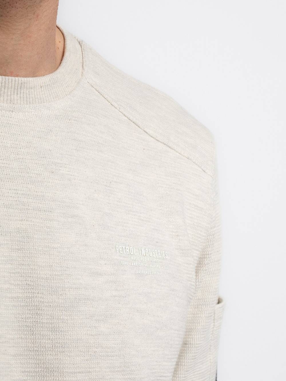 Petrol M-3040-SWR304 Men Sweater Round Neck (0009 Antique White Melee) Rabatte dieses Monats