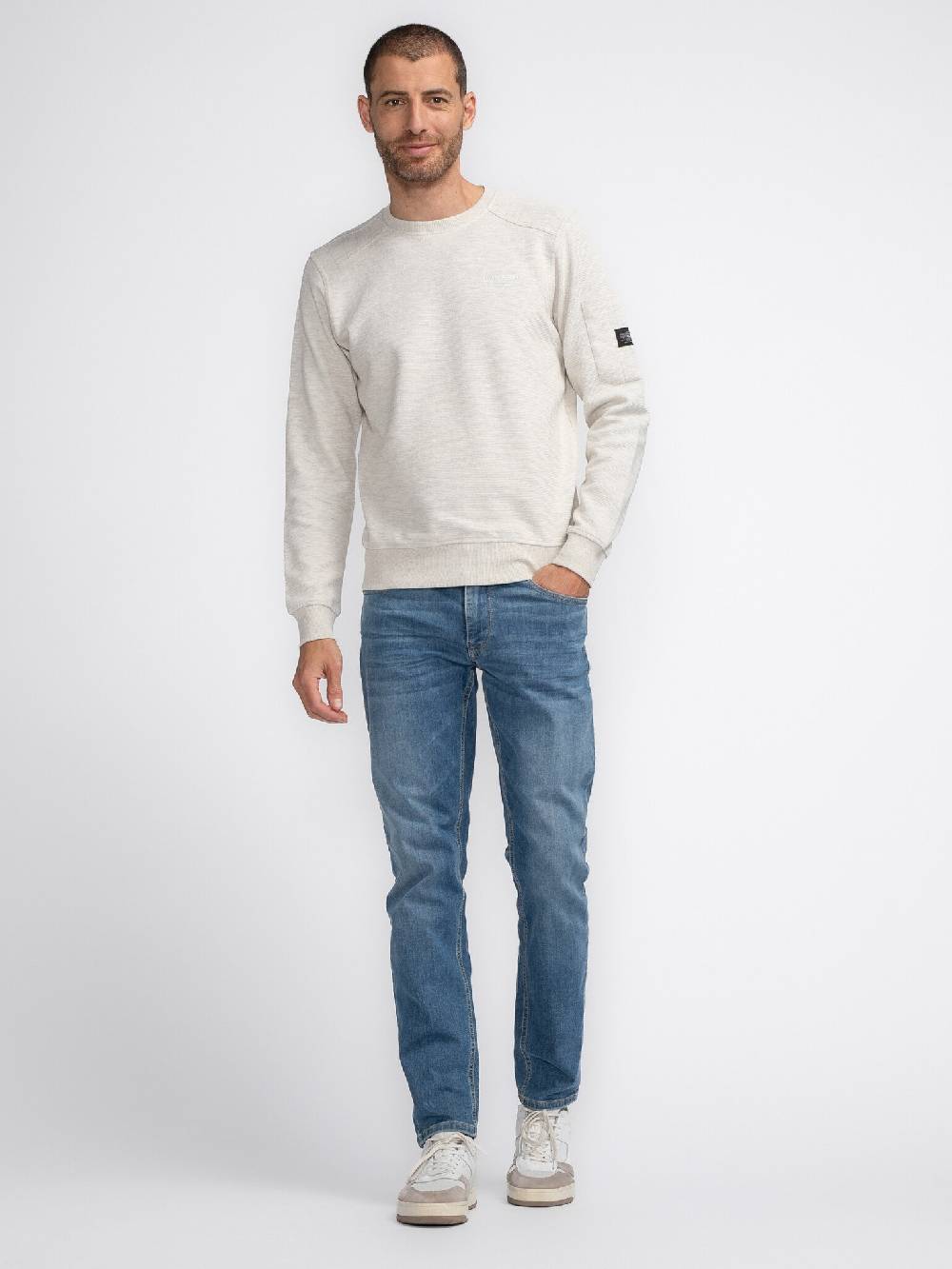 Petrol M-3040-SWR304 Men Sweater Round Neck (0009 Antique White Melee) Rabatte dieses Monats