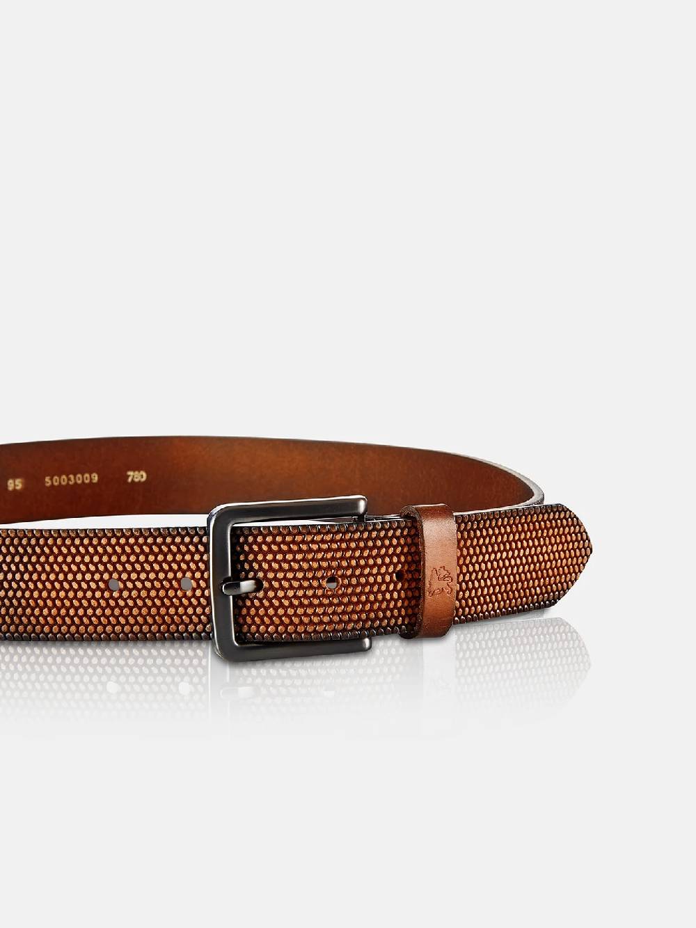 Lerros 5003009 RIEM *LEWIS* VAN BUFFELLEER MET RELIËF (740 COGNAC) Hotsell