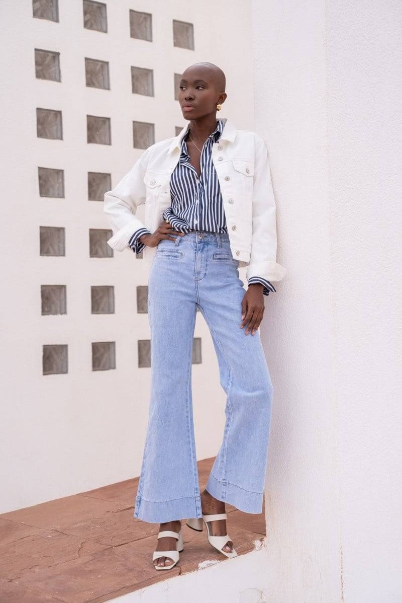 ORAIJE JEANS WIDE LEG BLEACH FRONT POCKET Tägliche Deals