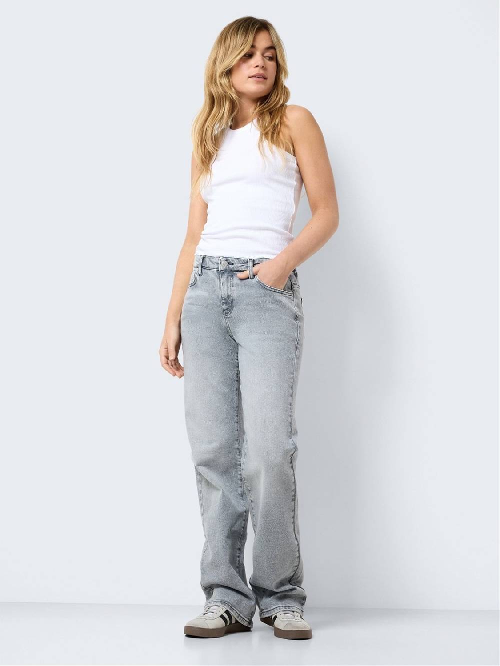 NOISY MAY NMYOLANDA NM WIDE JEANS NOOS (Light Grey Denim) VIP-Rabatte