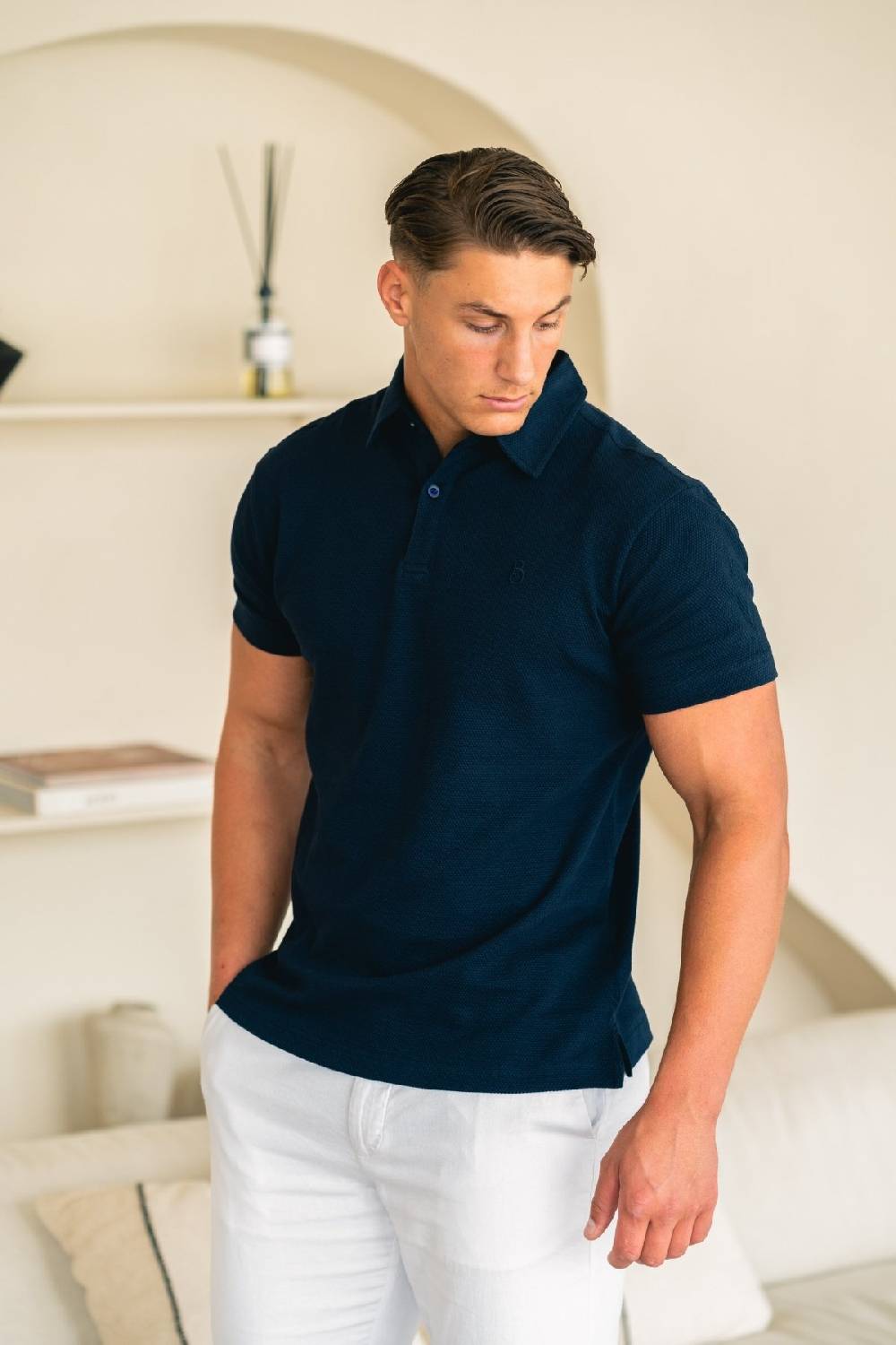 Boogaerts MAX WAFFLE POLO NAVY Begrenzt auf 3 Tage