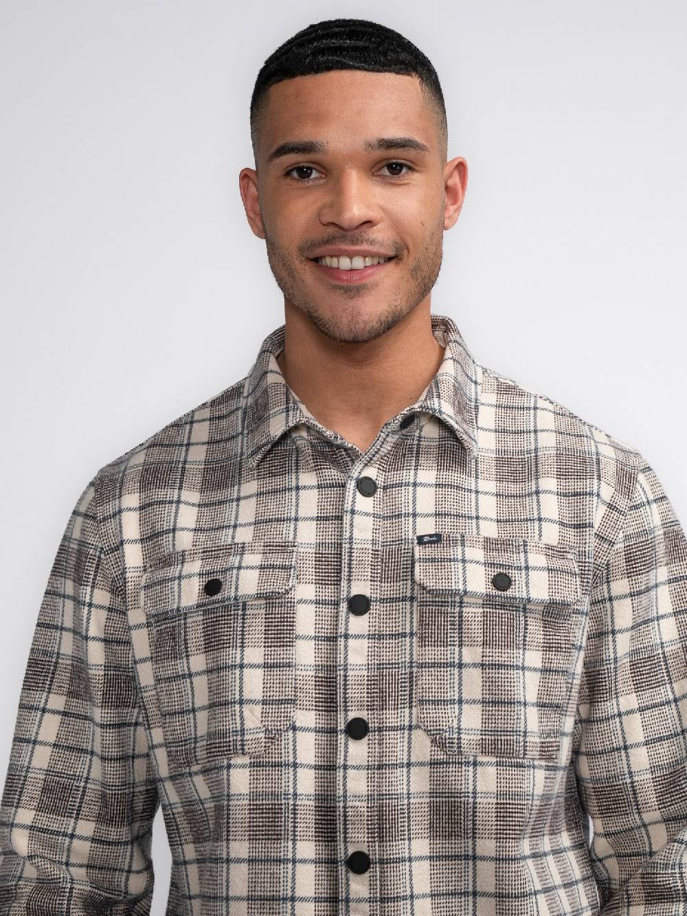 Petrol M-3040-SIL405 Men Shirt Long Sleeve Check (7137 Ecru) zollfrei