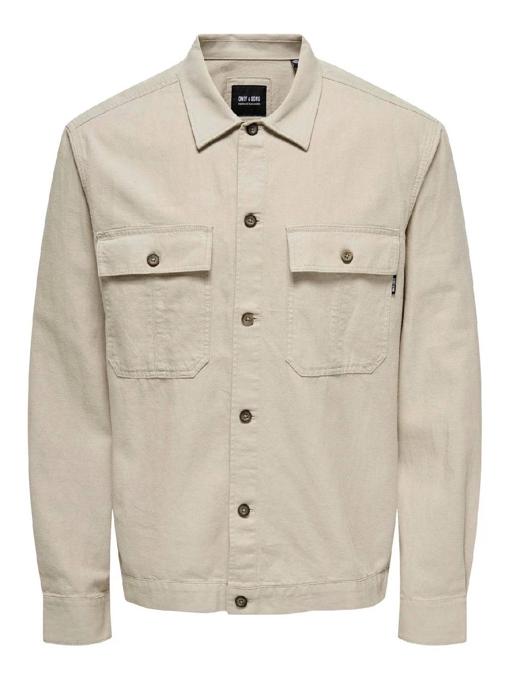 Only & Sons ONSMILO JAQUARD OVERSHIRT (SILVER LINING) Auslauf