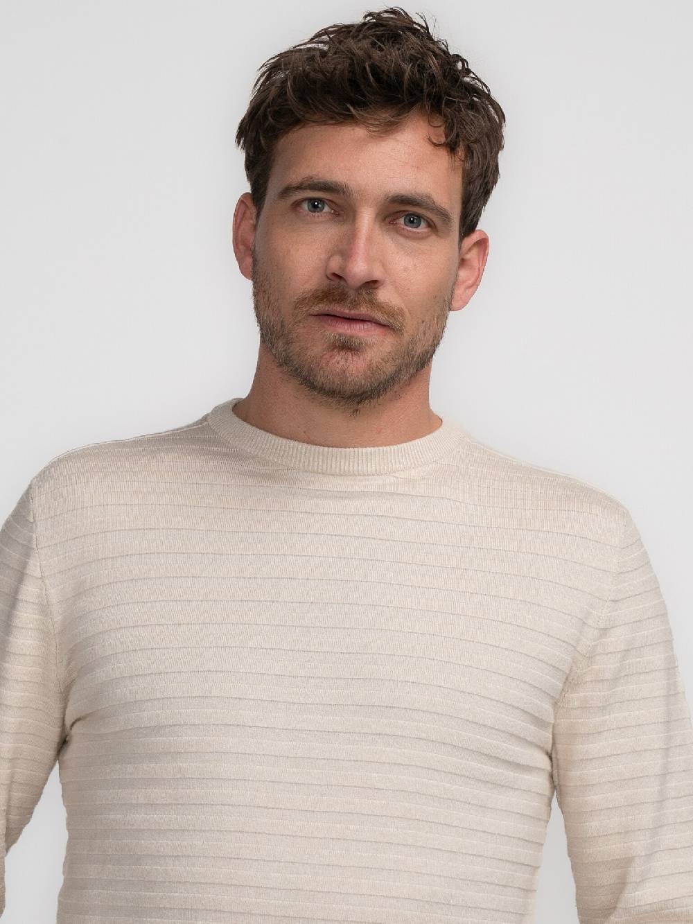 Petrol M-3040-KWR269 Men Knitwear Round Neck Basic (7137 Ecru) Angebote