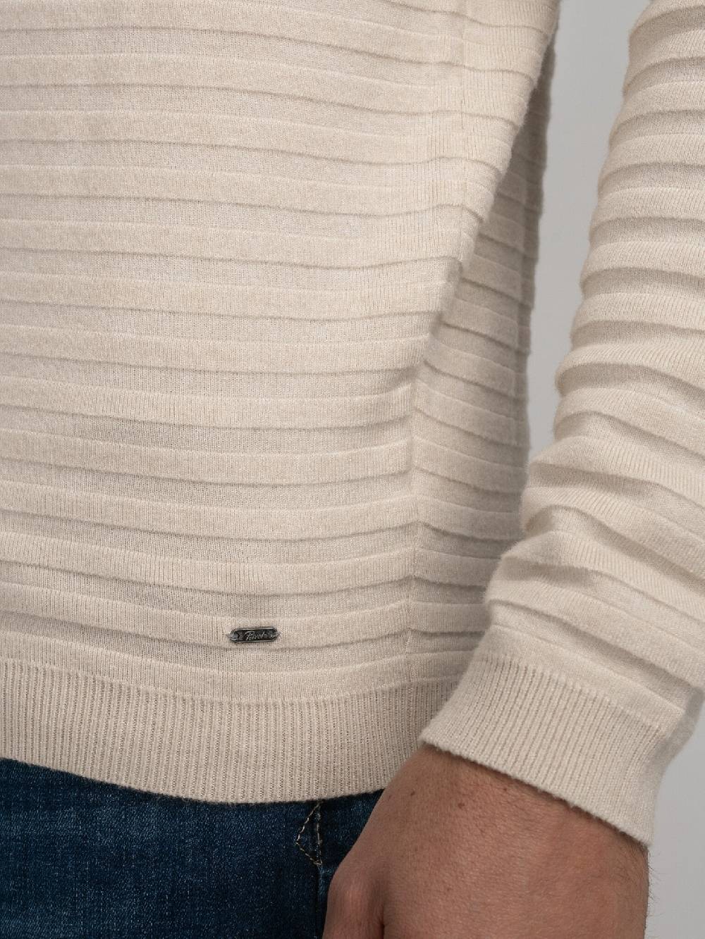 Petrol M-3040-KWR269 Men Knitwear Round Neck Basic (7137 Ecru) Angebote