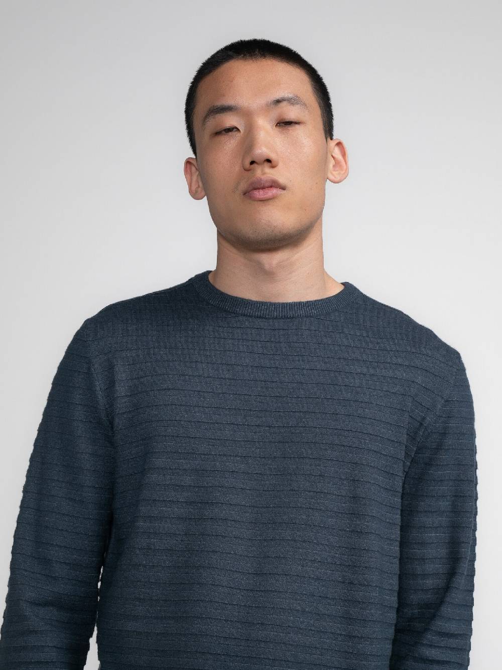 Petrol M-3040-KWR269 Men Knitwear Round Neck Basic (5185 Midnight blue) im Angebot
