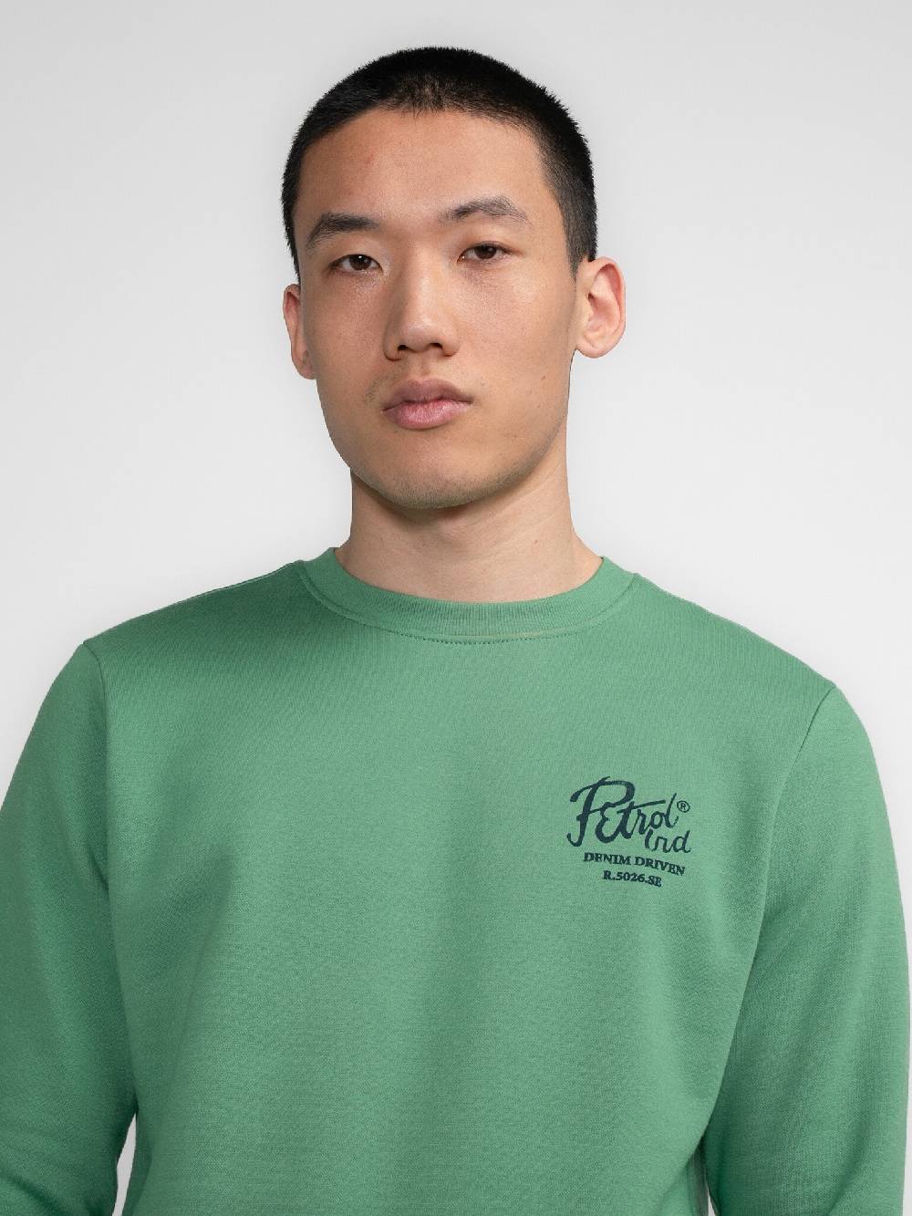 Petrol M-3040-SWR363 Men Sweater Round Neck Print (6167 Wasabi) Limitierter Zeitrabatt