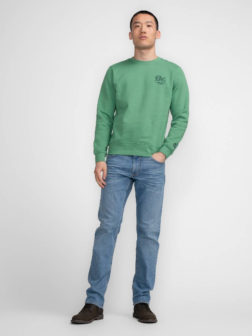 Petrol M-3040-SWR363 Men Sweater Round Neck Print (6167 Wasabi) Limitierter Zeitrabatt