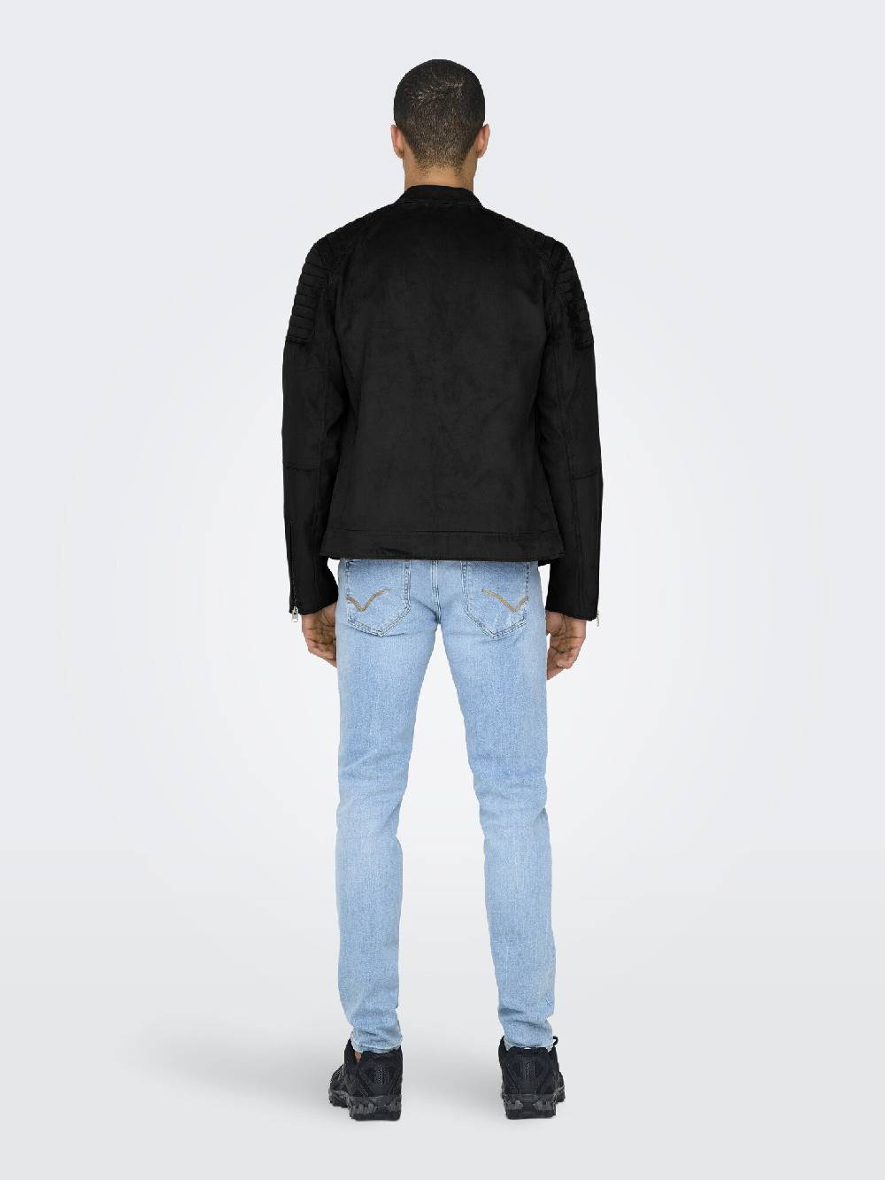 Only & Sons ONSGUS FAUX SUEDE RACER JACKET (Black) Online Outlet