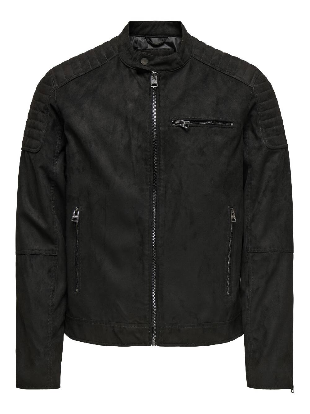Only & Sons ONSGUS FAUX SUEDE RACER JACKET (Black) Online Outlet