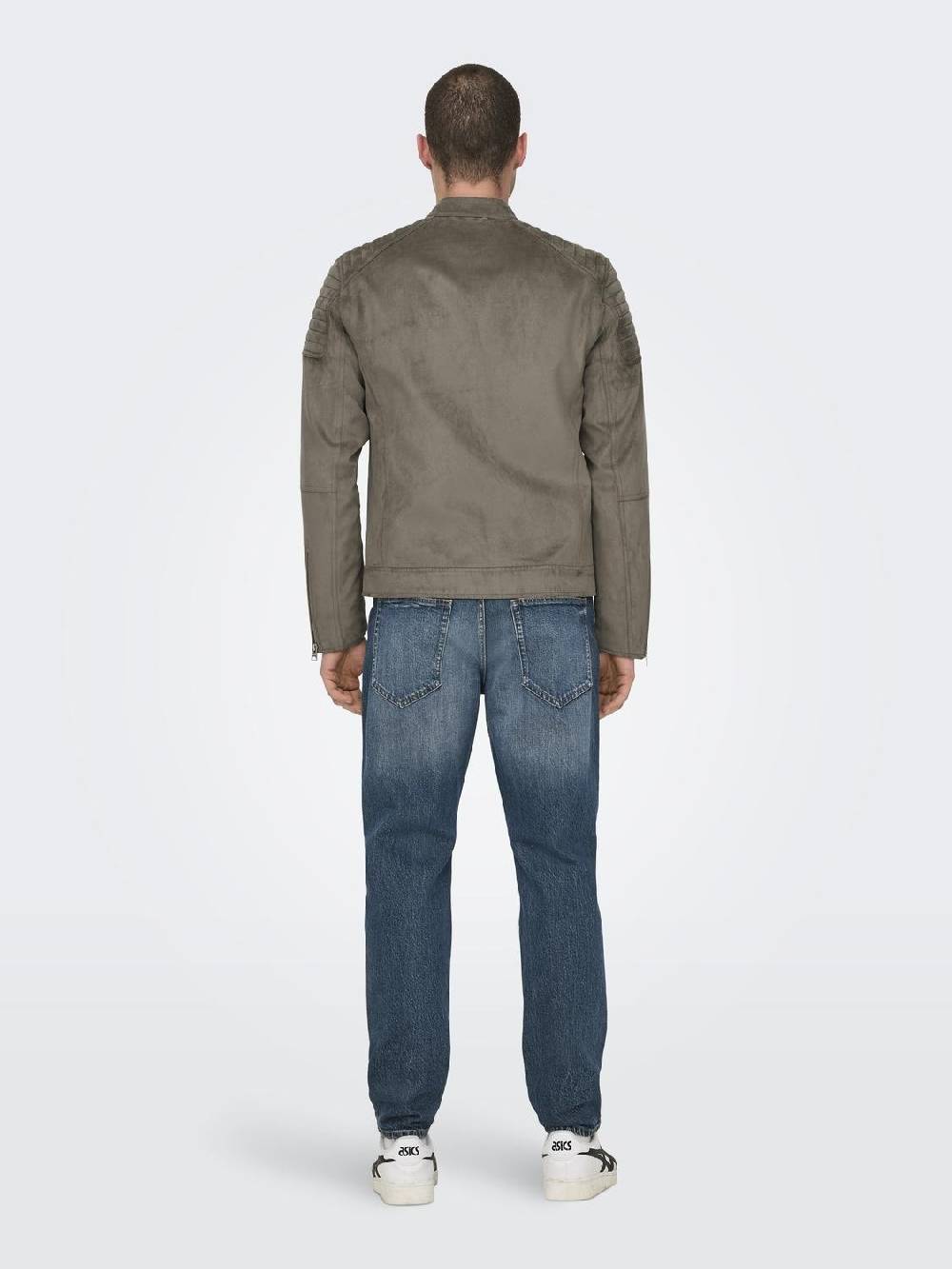 Only & Sons ONSGUS FAUX SUEDE RACER JACKET (Falcon) Zeitlich begrenztes Angebot