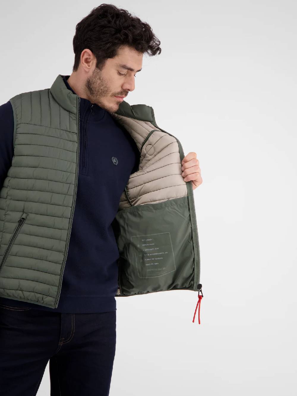 Lerros 2007341 LICHTGEWICHT VEST (618 MINERAL GREEN MELANGE) Kauf eins, bekomm eins gratis